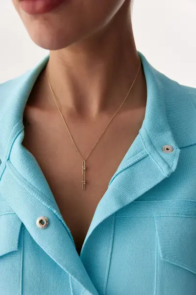 Altın İkili Tifany Kolye