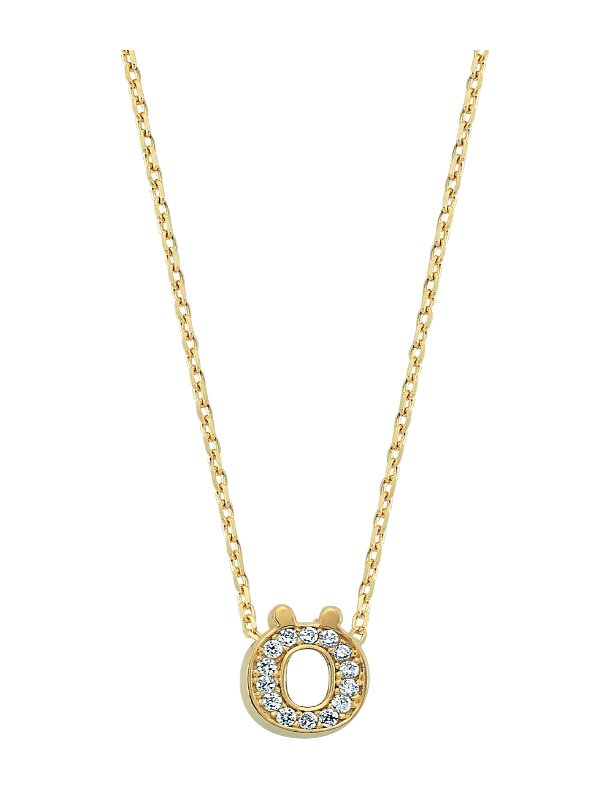 Altın Taşlı Ö Harf Kolye