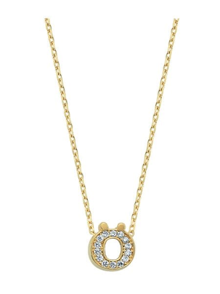 Altın Taşlı Ö Harf Kolye