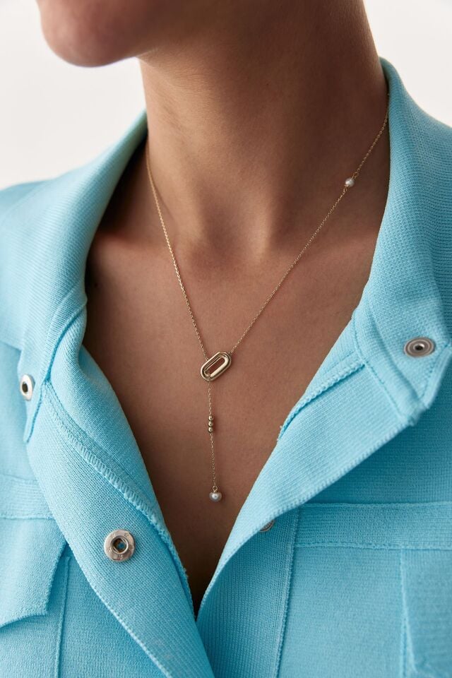 Altın İnci Tasarım Kolye