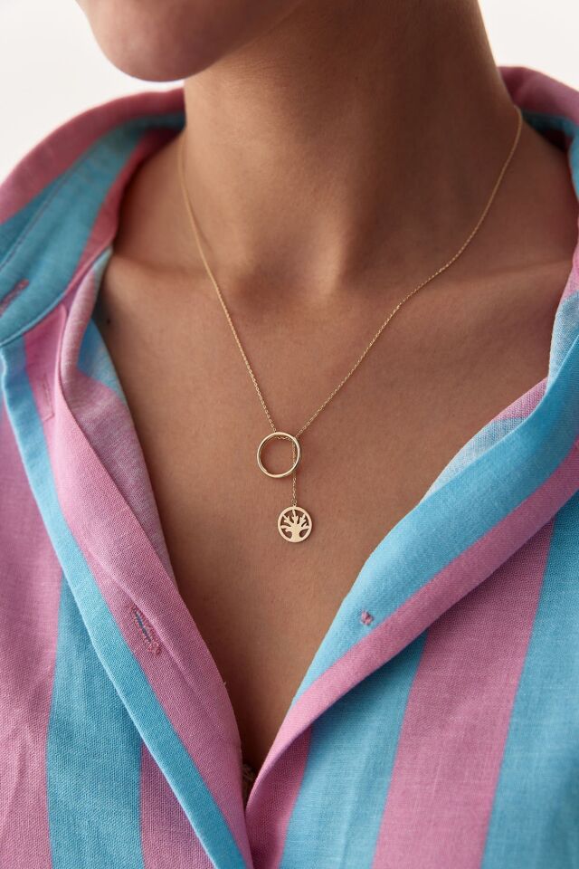 Altın Sallantılı Hayat Ağacı Kolye