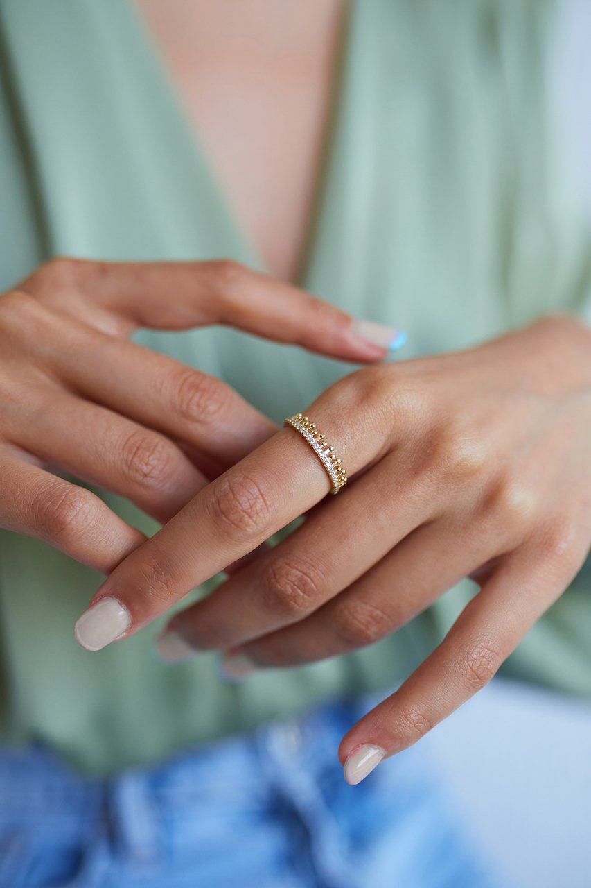 ALTIN TAŞLI TASARIM YÜZÜK