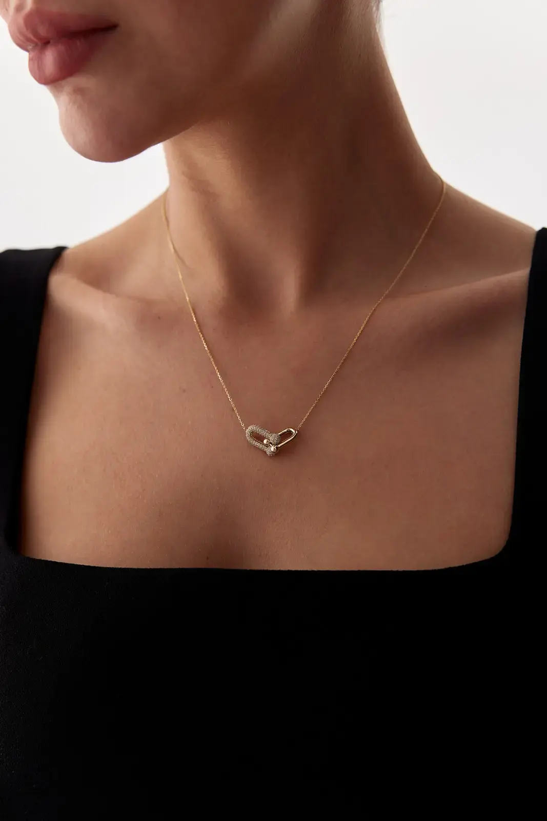 Altın Taşlı Tiffany Kolye