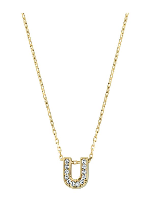 Altın Taşlı U Harf Kolye