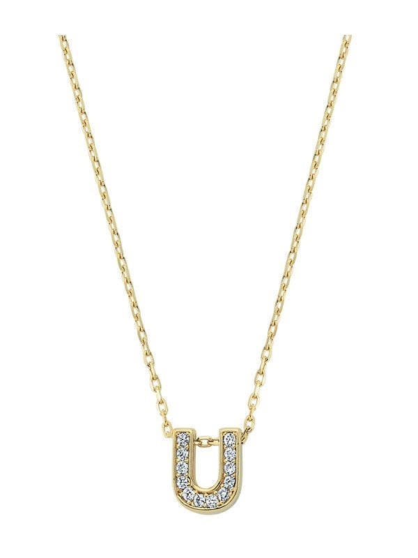 Altın Taşlı U Harf Kolye