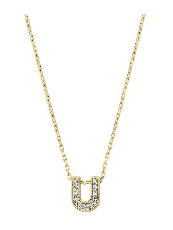 Altın Taşlı U Harf Kolye