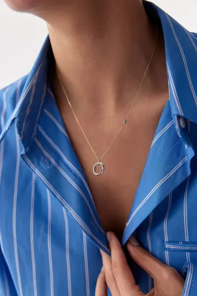 ALTIN TASARIM DAİRE KOLYE