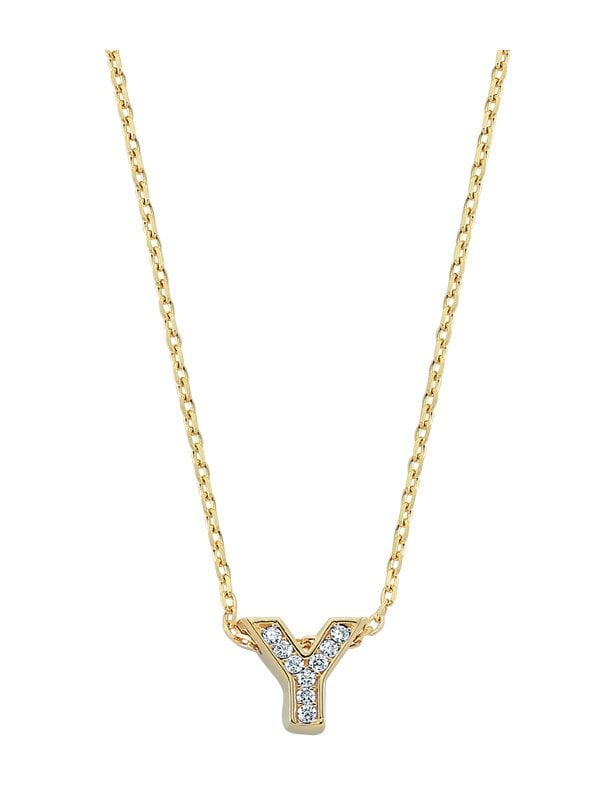 Altın Taşlı Y Harf Kolye