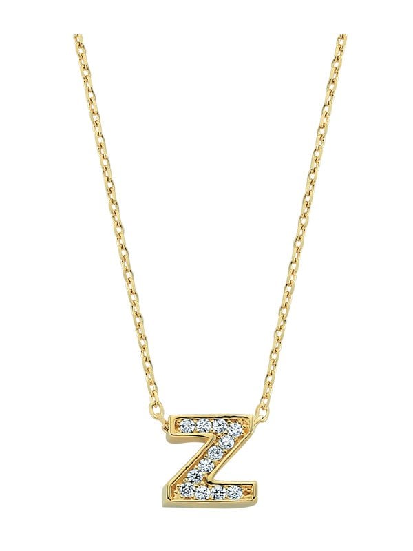 Altın Taşlı Z Harf Kolye