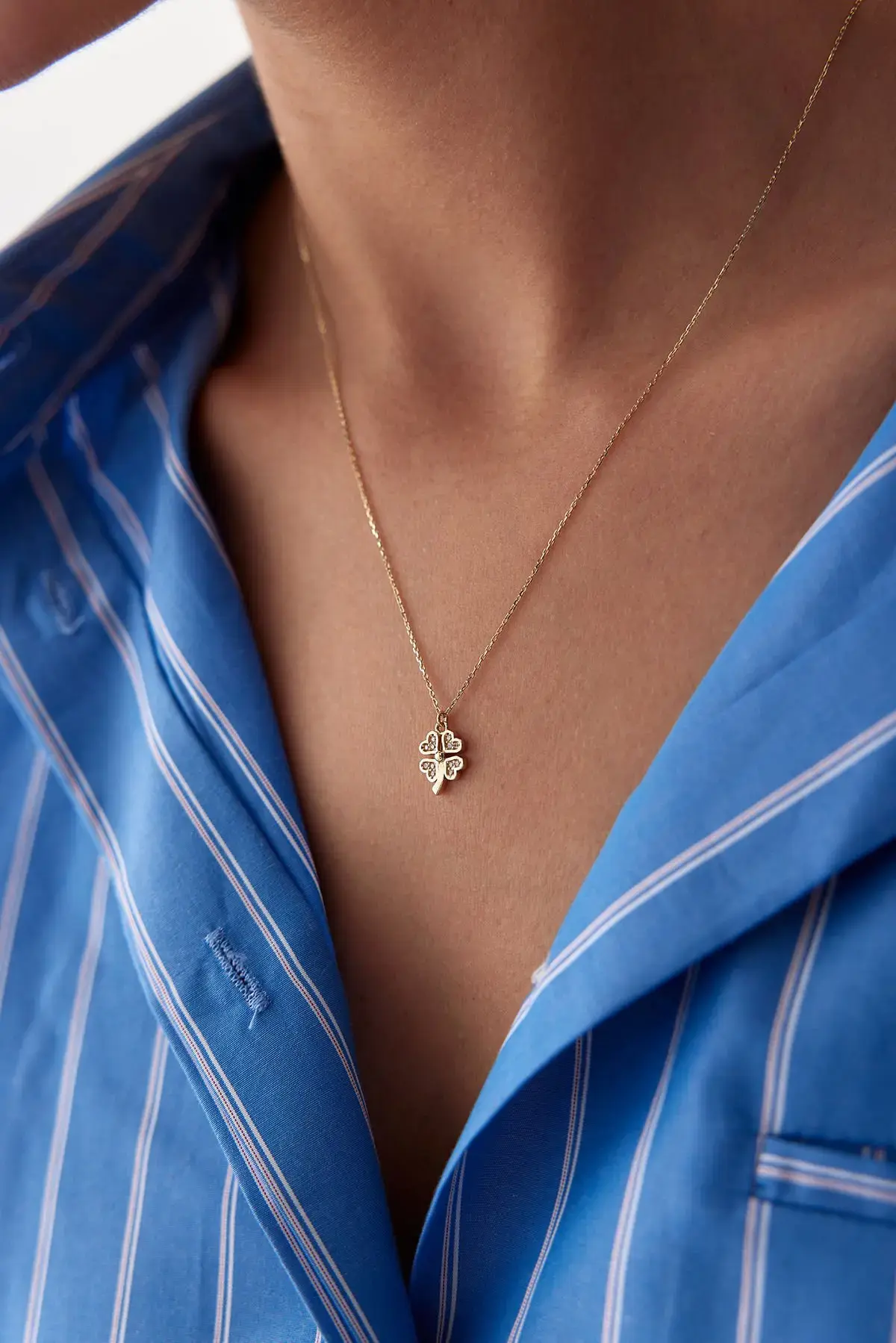 Altın Şans Yoncası Kolye