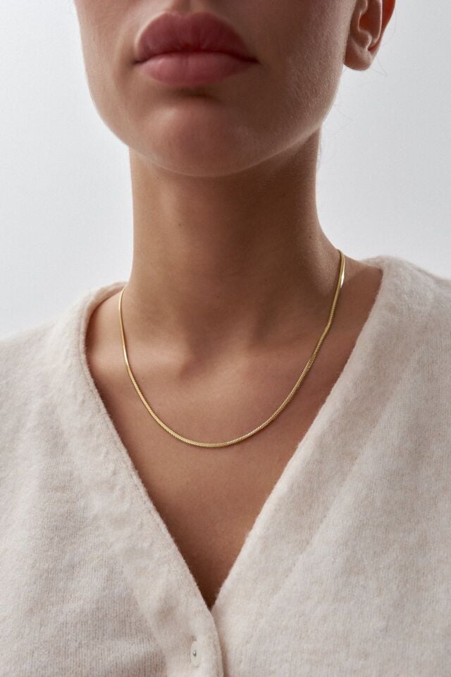 Altın Kalın Balık Sırtı Zincir