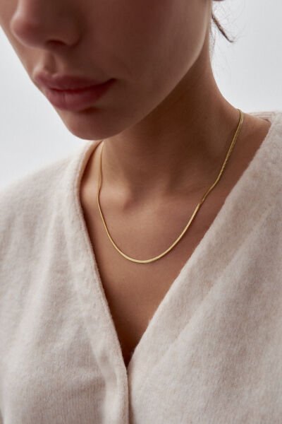 Altın Kalın Balık Sırtı Zincir