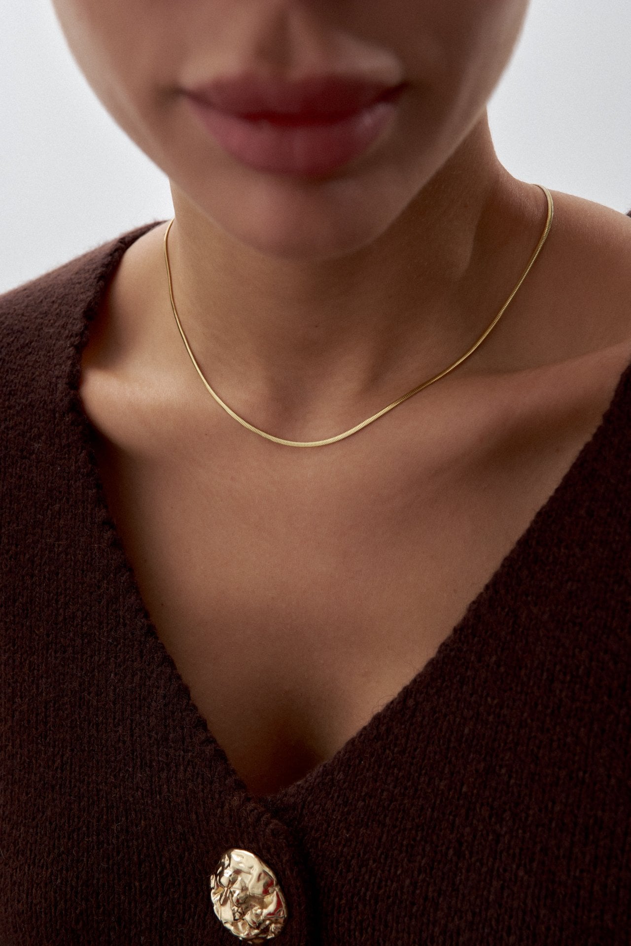 Altın İnce Balık Sırtı Zincir