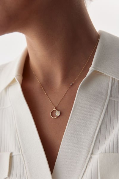 ALTIN YUVARLAK HAYAT AĞACI KOLYE