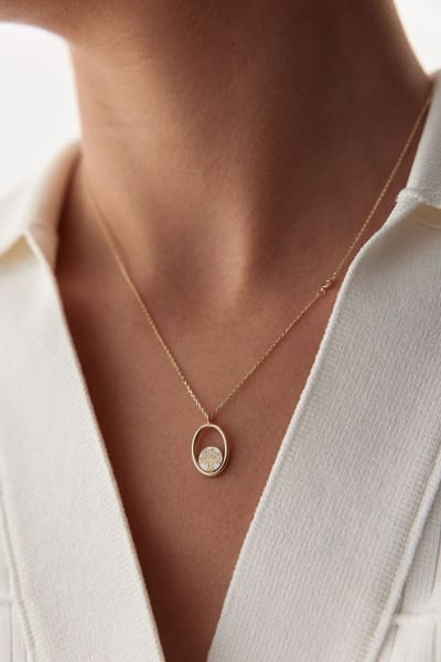 ALTIN OVAL HAYAT AĞACI KOLYE