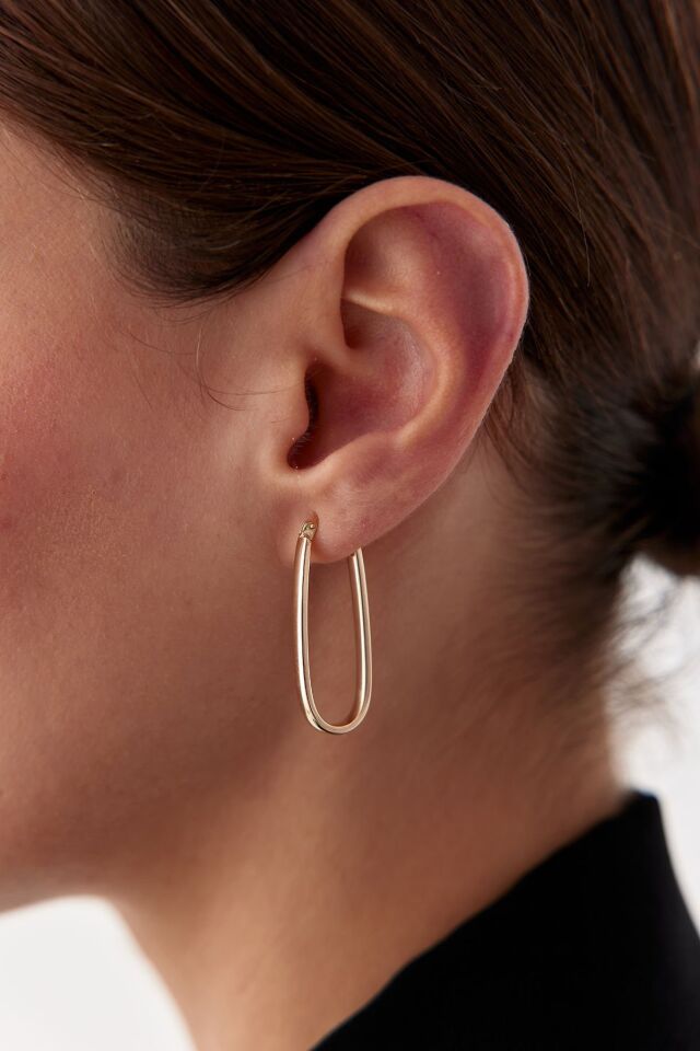 Altın Elliptic Küpe