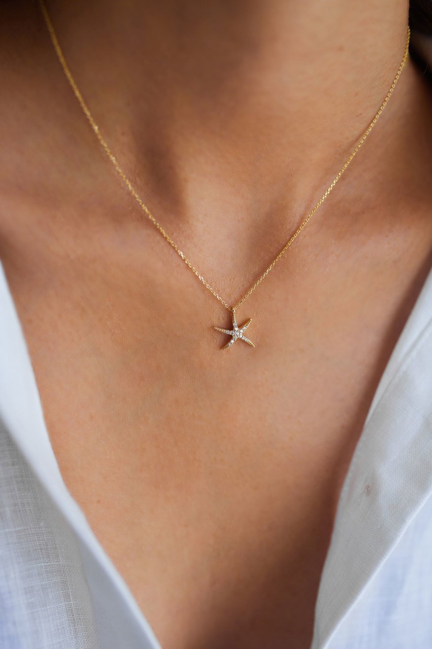 ALTIN DENİZ YILDIZI KOLYE