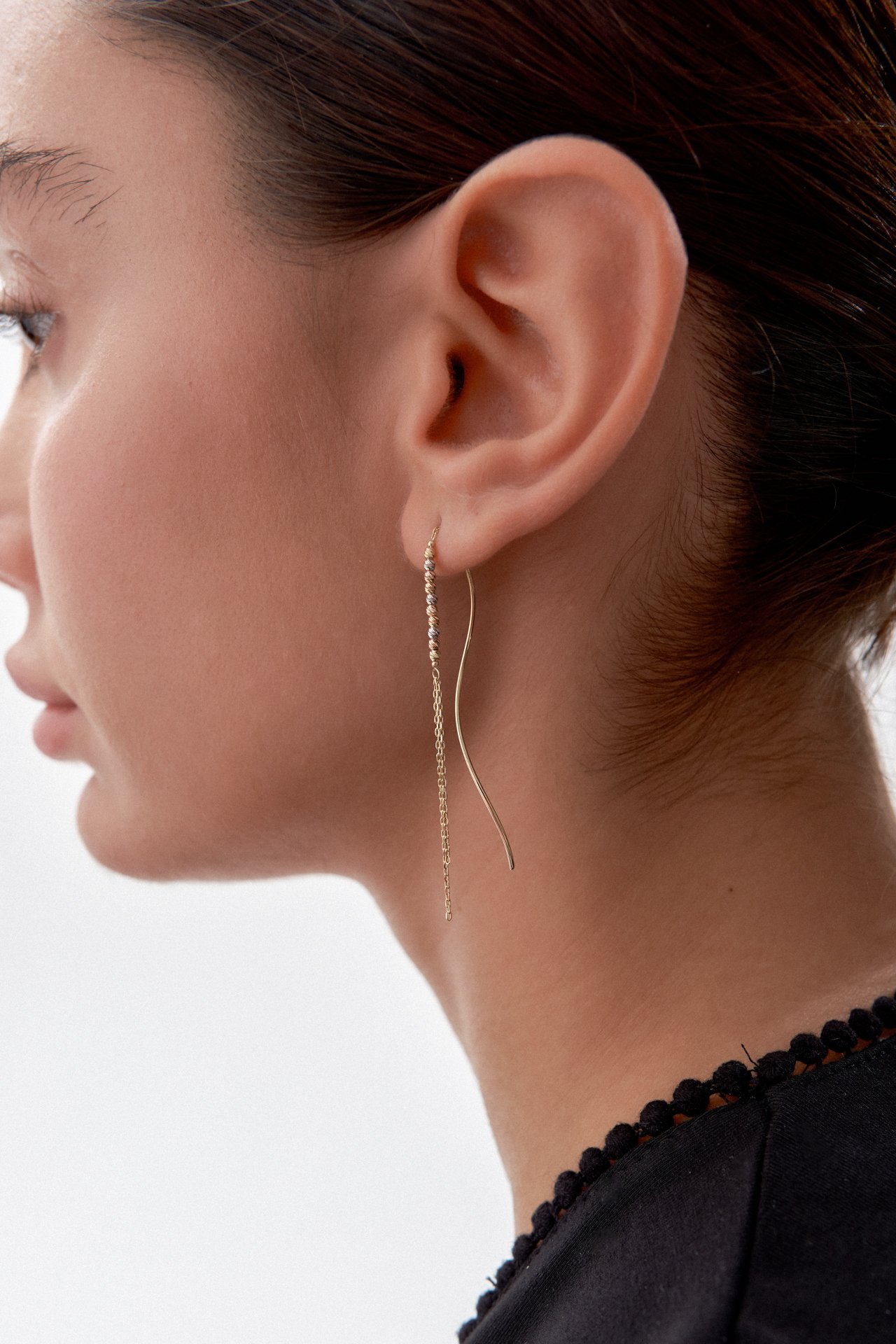 Altın Dorika Sallantılı Küpe