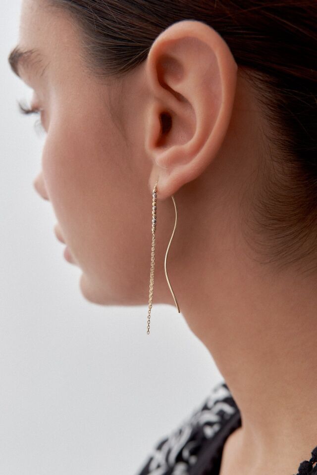 Altın Dorika Sallantılı Küpe