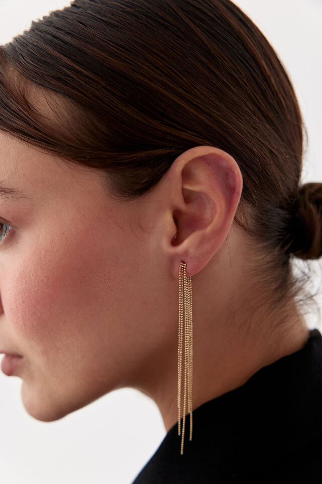 Altın Full Chain Küpe