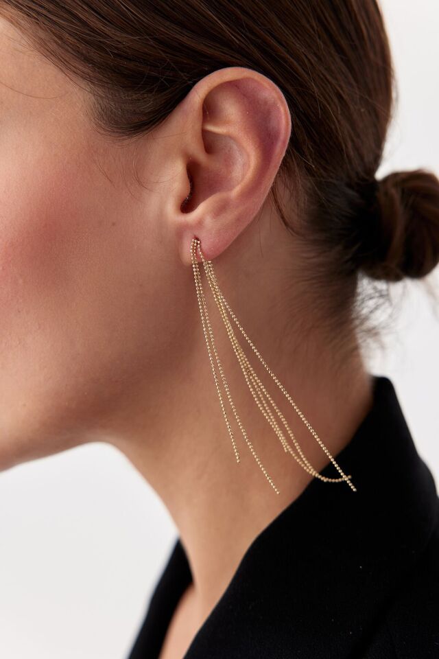 Altın Full Chain Küpe