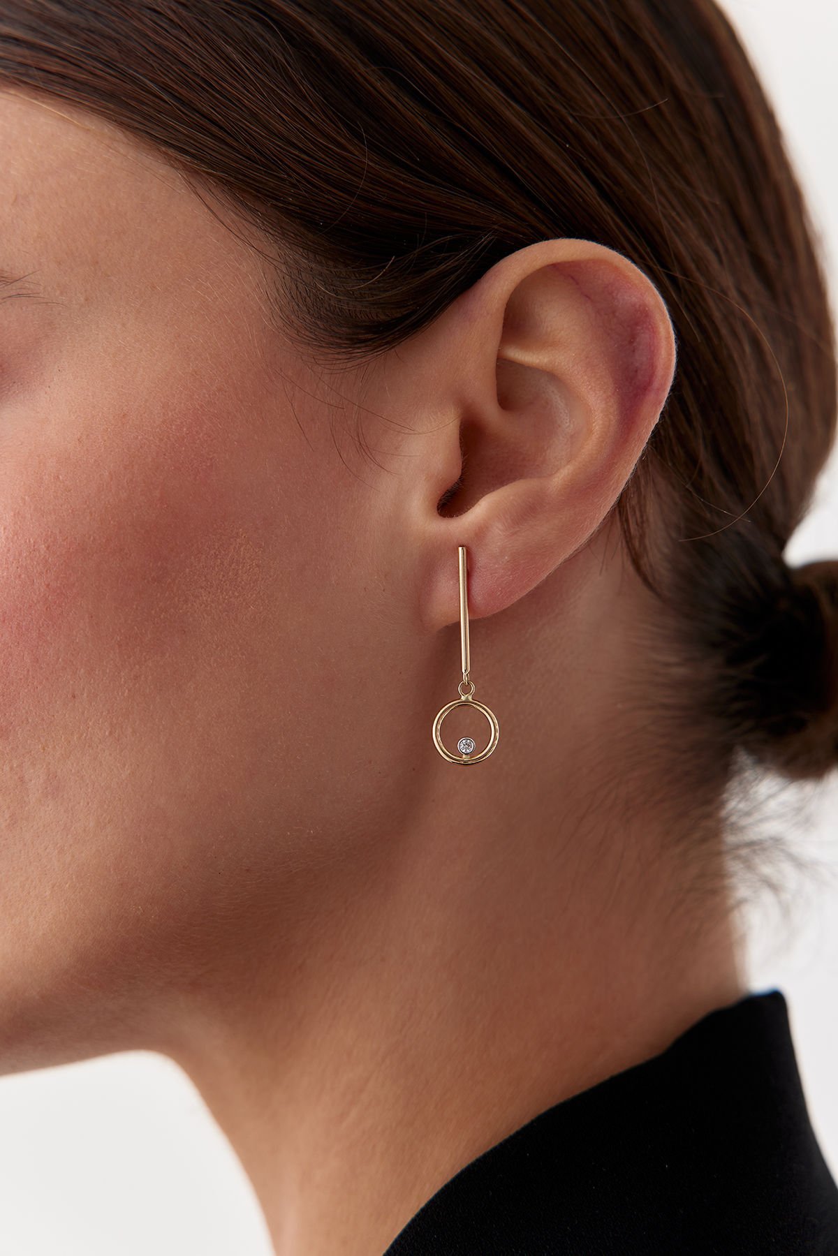 Altın Tasarım Daire Küpe