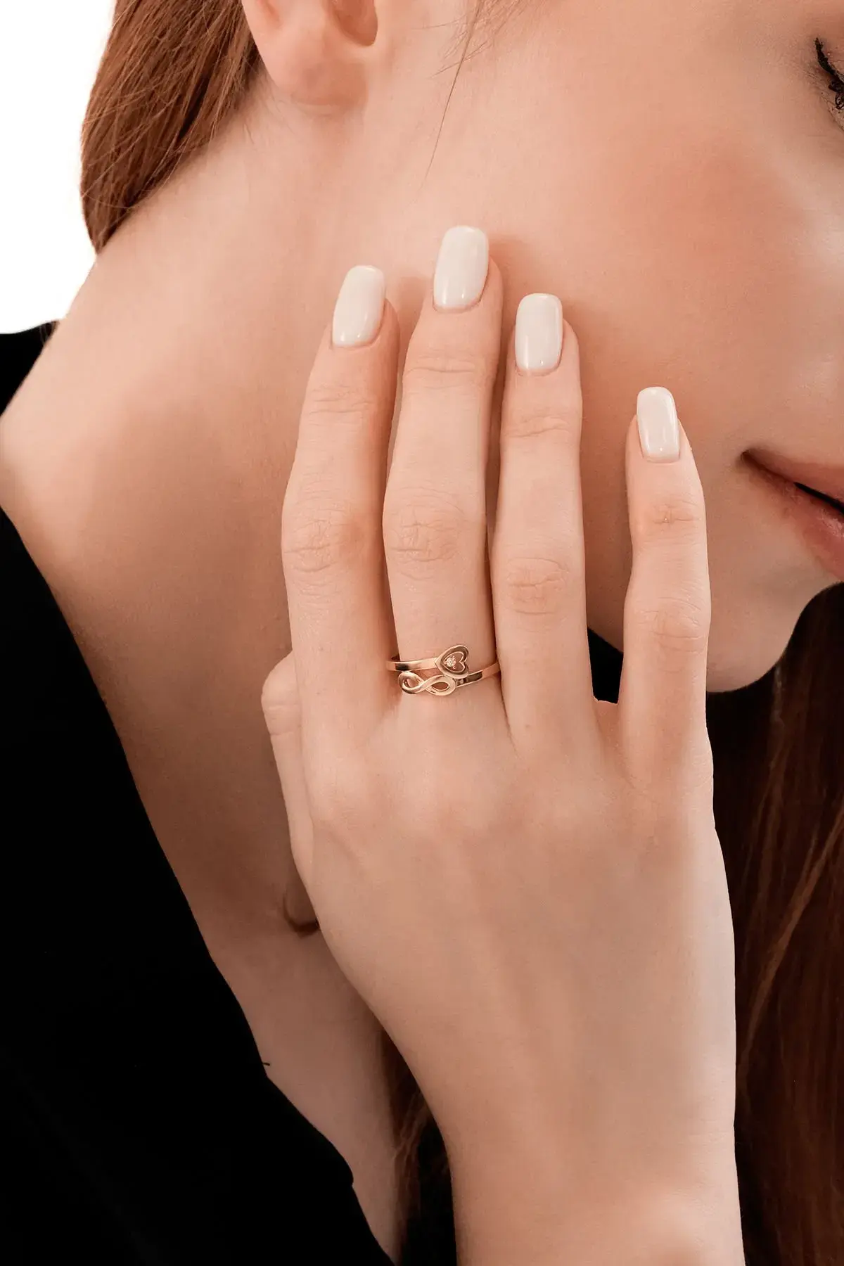 Altın Kalpli Sonsuzluk Yüzük