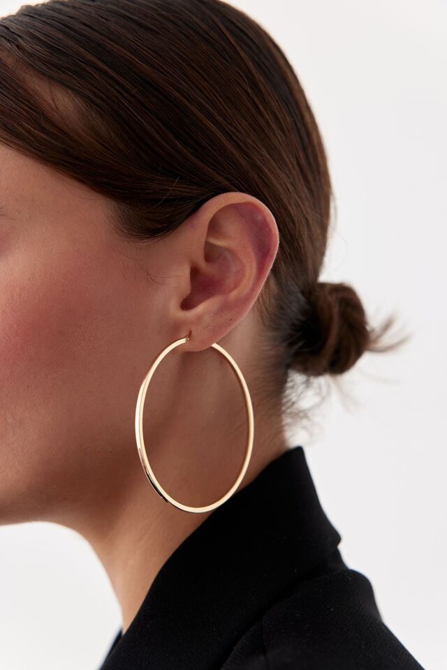 Altın Large Halka Küpe