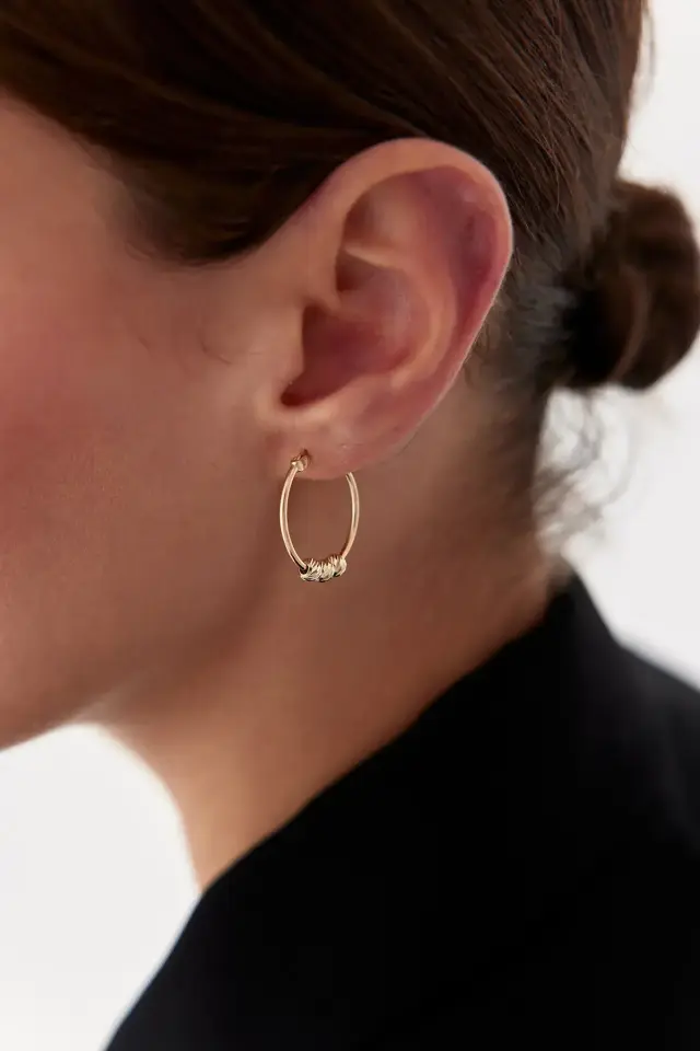 Altın Dorikalı Halka Küpe