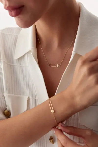 ALTIN ÇENGELLİ KALP SET