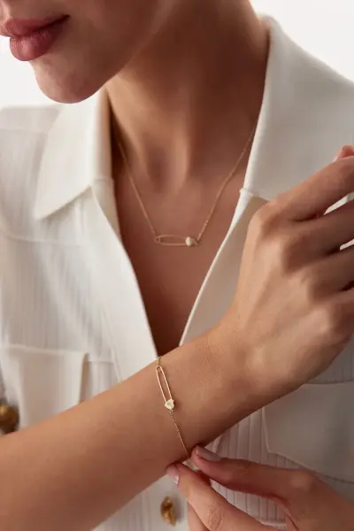 ALTIN ÇENGELLİ KALP SET