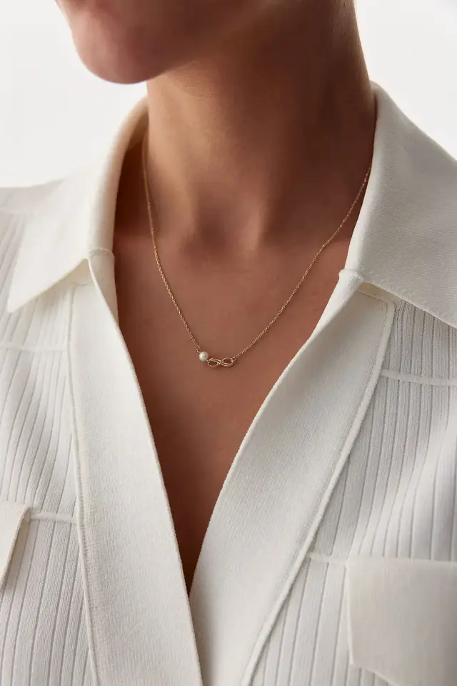 Altın Infınity Pearl Set