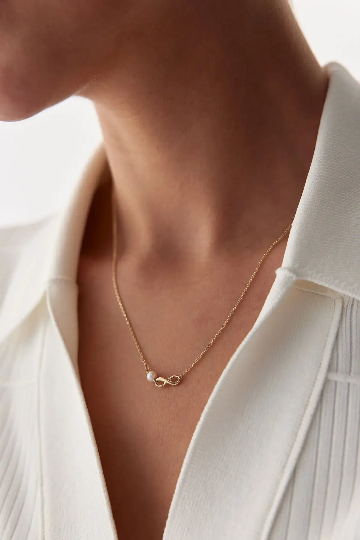 Altın Infınity Pearl Set