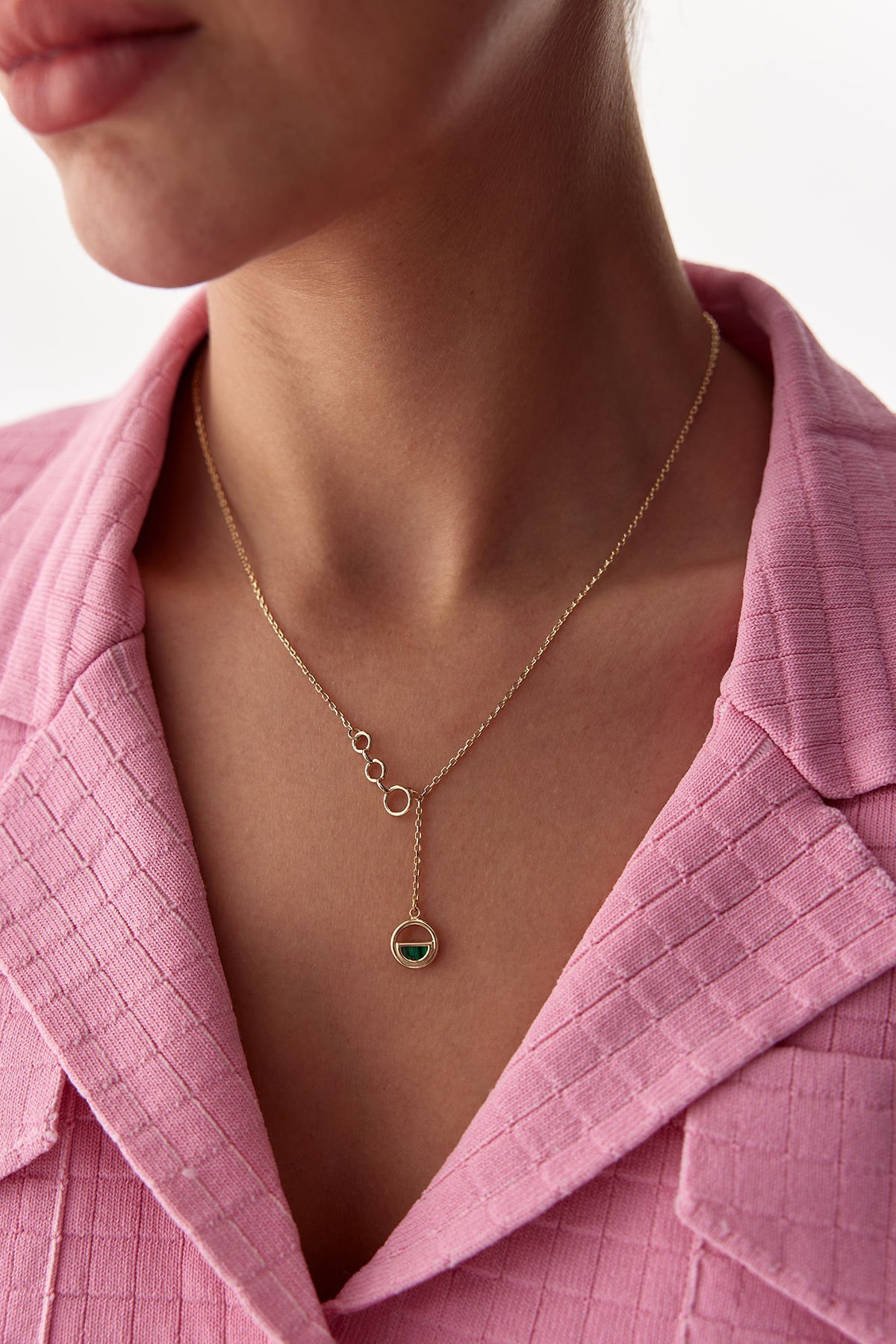 ALTIN MALACHİTE TASARIM KOLYE