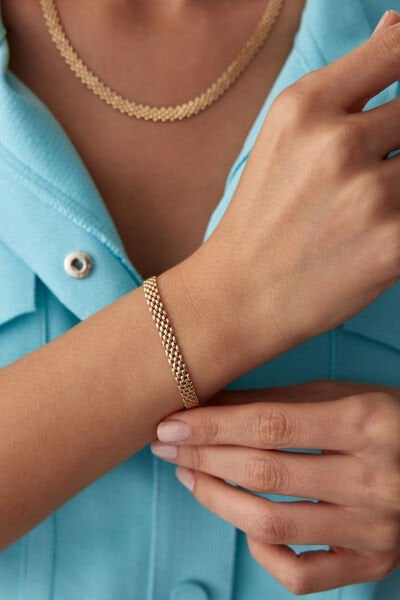 Altın Hasır Bileklik