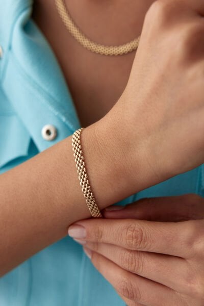 Altın Hasır Bileklik