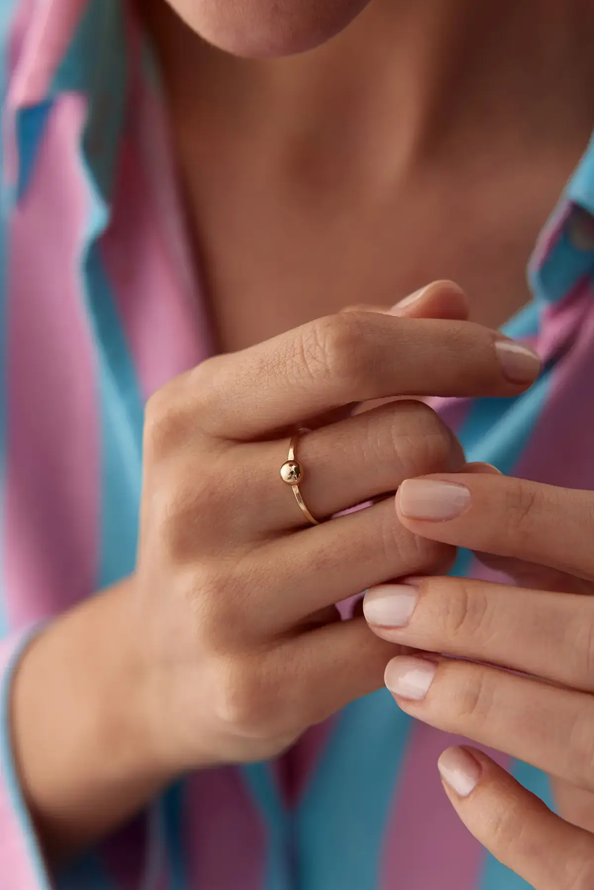 Altın Mini Ball Ring 10