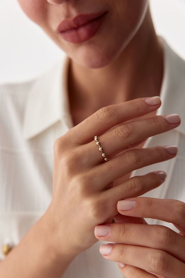 Altın Mini Küre Yüzük