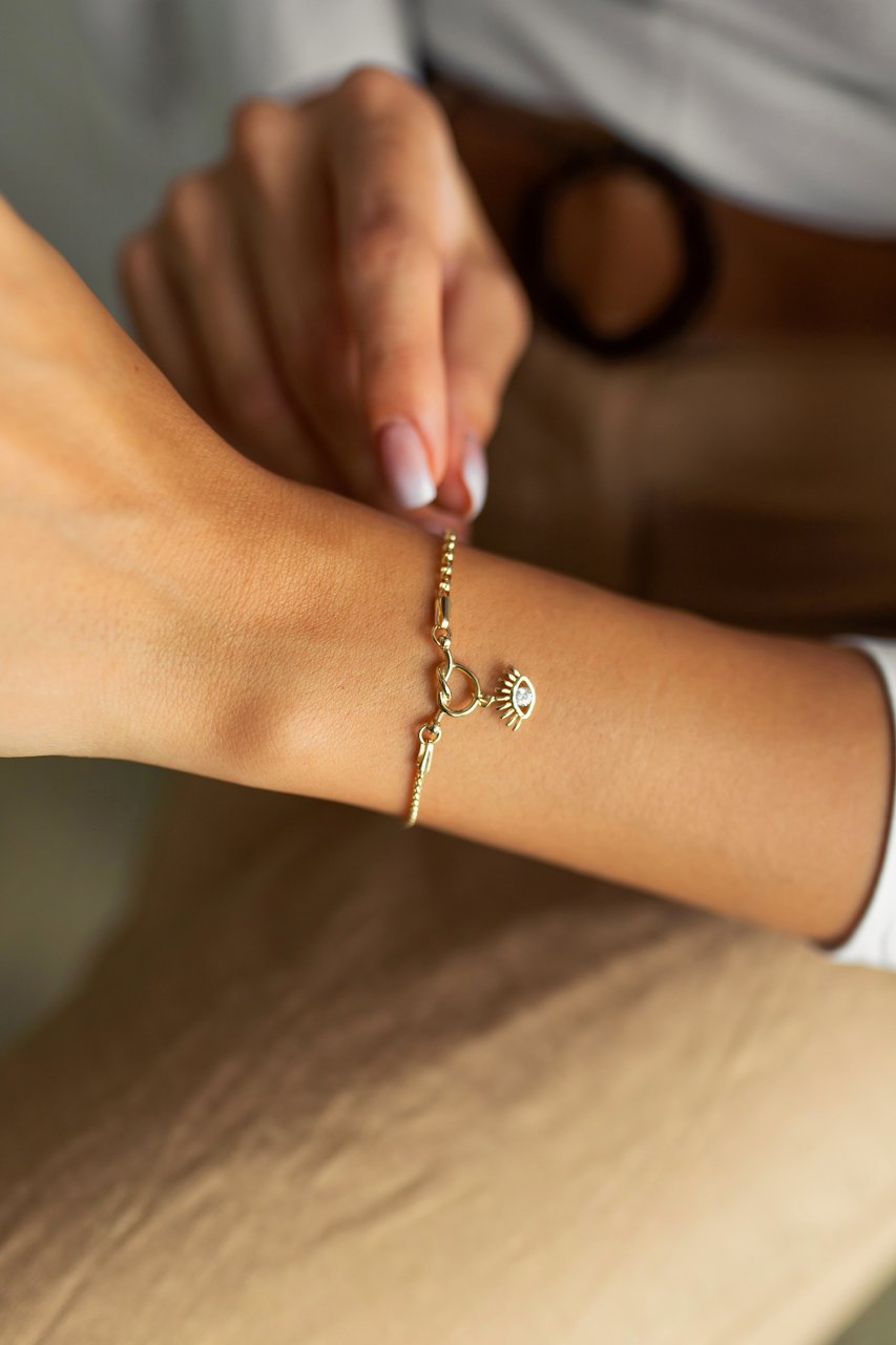 ALTIN EVİL EYE DÜĞÜM BİLEKLİK