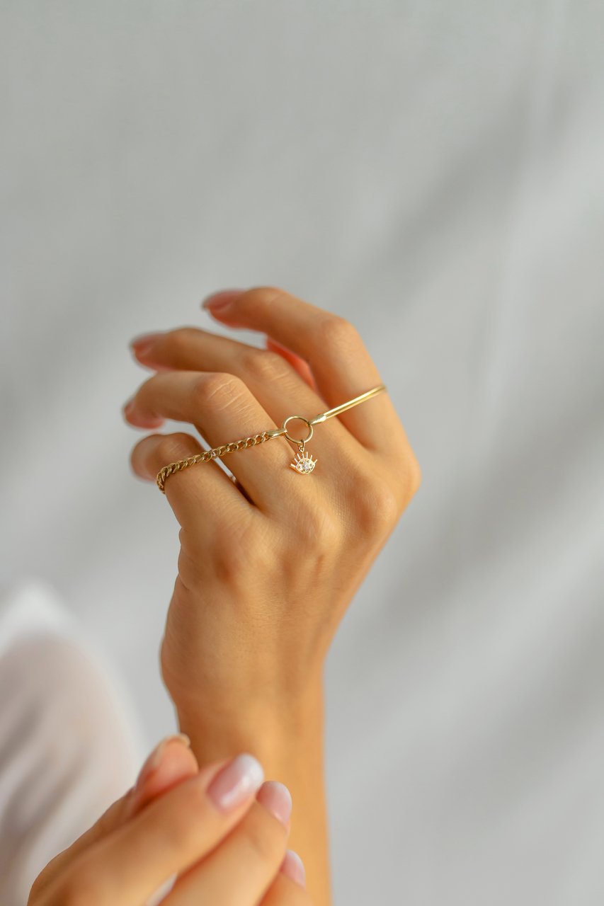 ALTIN ÇİFT TARAFLI EVİL EYE BİLEKLİK