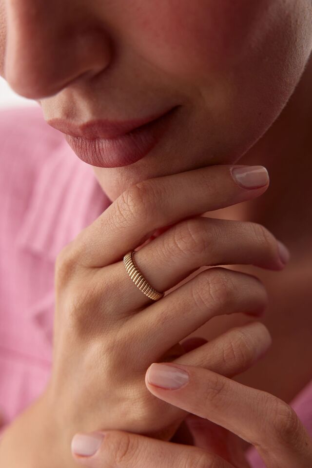 Altın Zikzak Yüzük