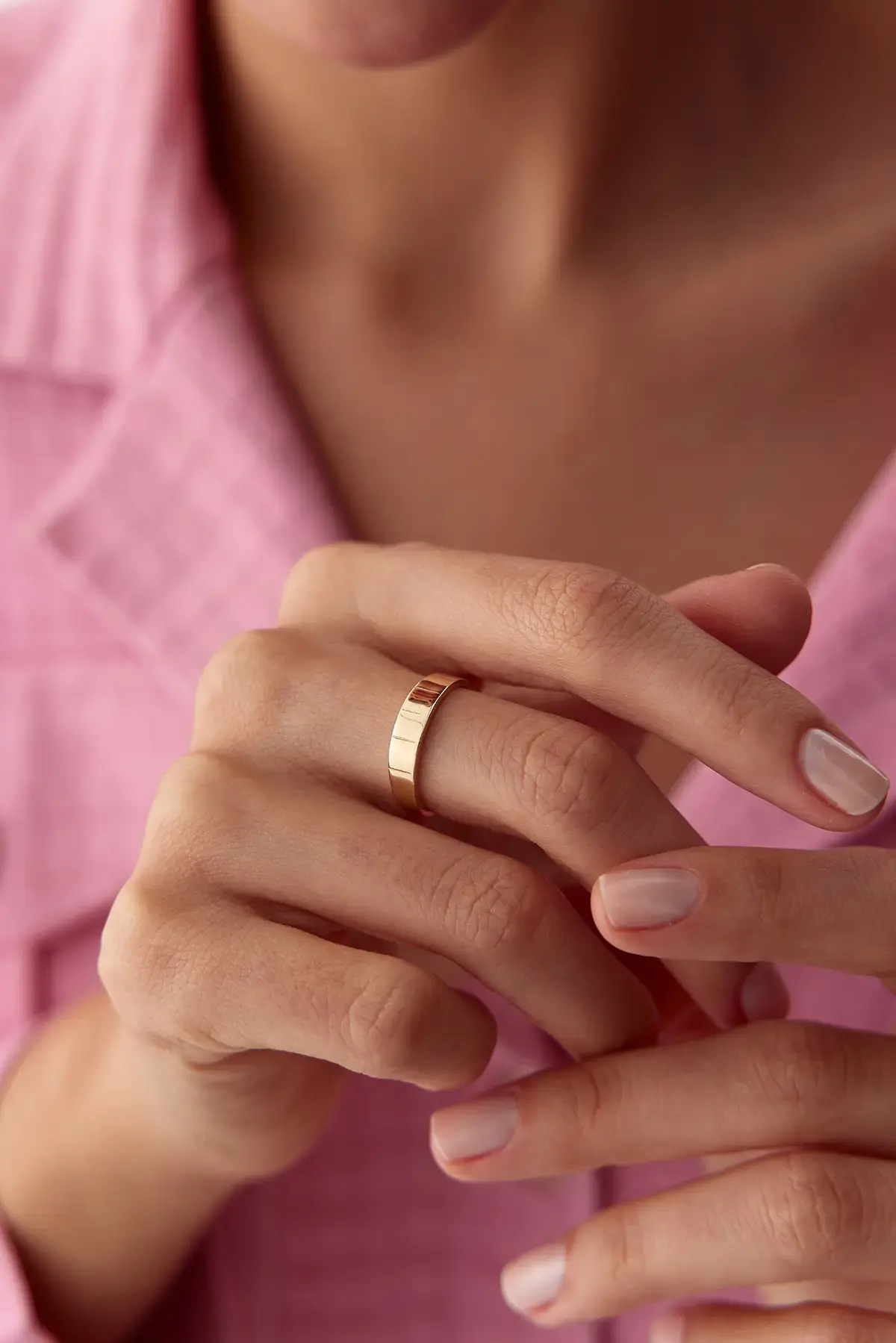 Altın Taşsız Parlak Yüzük