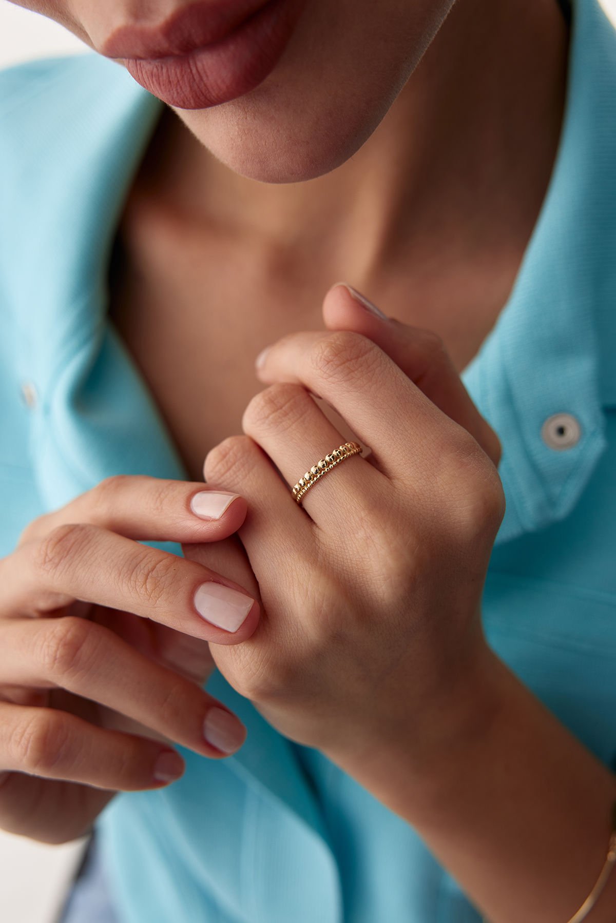 Altın İkili Taşsız Yüzük