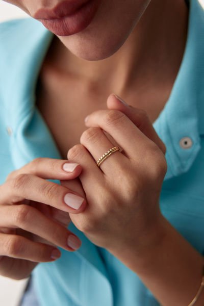 Altın İkili Taşsız Yüzük