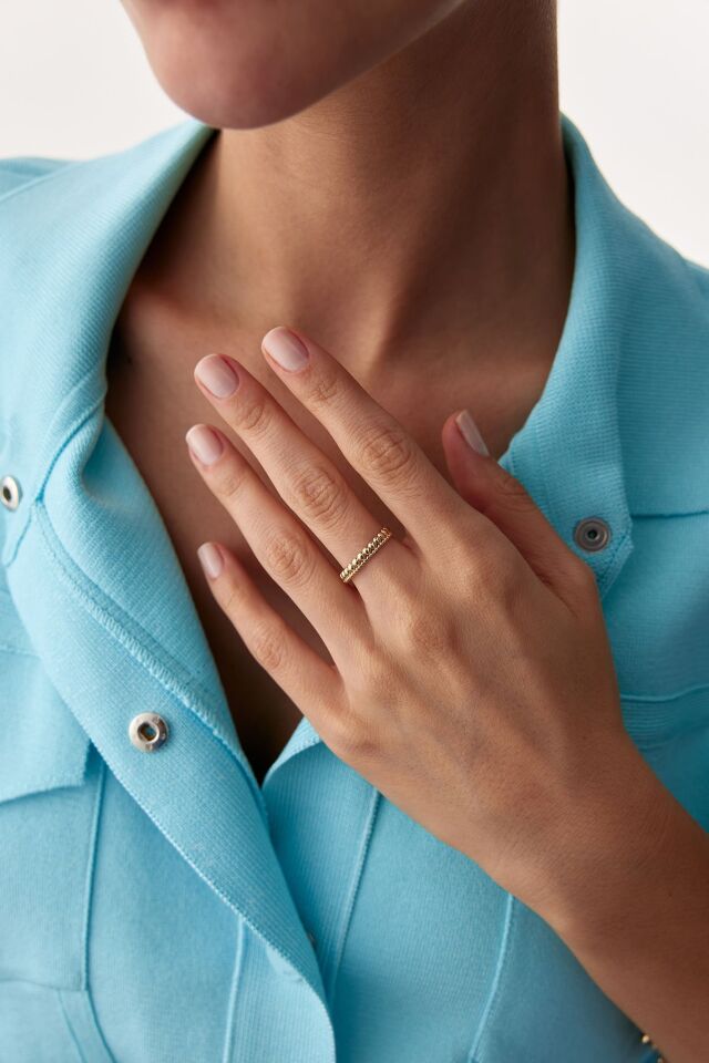 Altın İkili Taşsız Yüzük