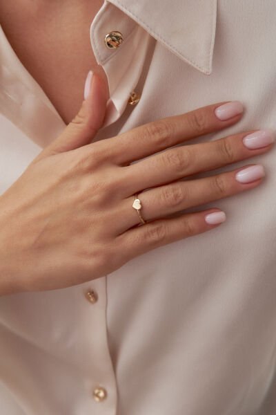 Altın Taşsız Minimal Yüzük