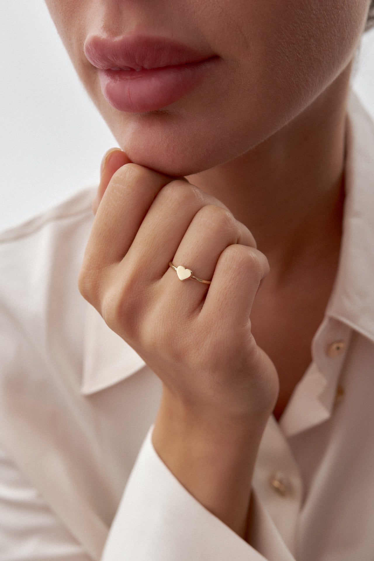 Altın Taşsız Minimal Yüzük