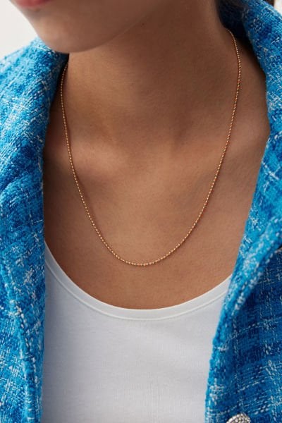 ALTIN RENKLİ MİNELİ BOYUNLUK Lacivert