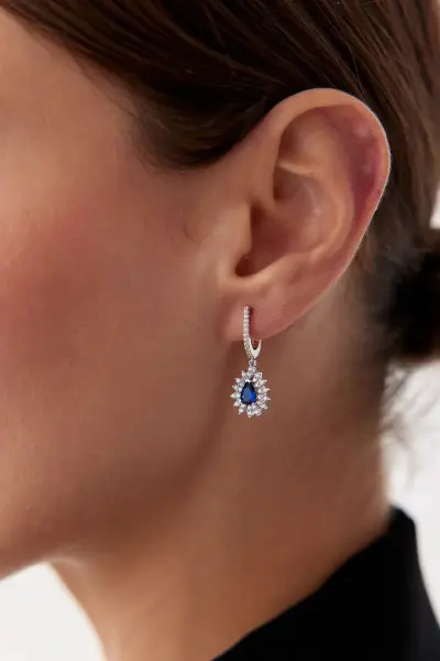 Altın Safir Taşlı Üçlü Set