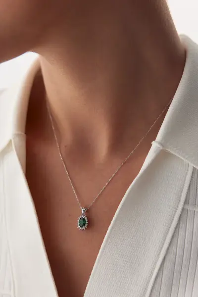 ALTIN ZÜMRÜT TAŞLI 3'LÜ SET